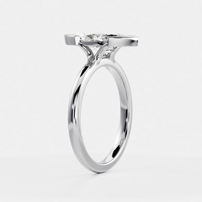 Marquise Cut Cluster Styled Lab Grown Diamond Engagement Ring