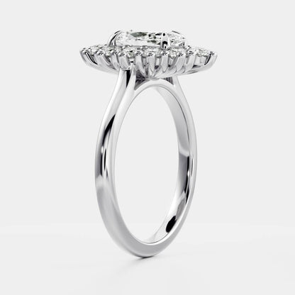Marquise Cut Cluster Styled Lab Grown Diamond Engagement Ring