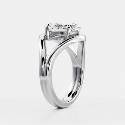 Marquise Cut Cluster Styled Lab Grown Diamond Engagement Ring