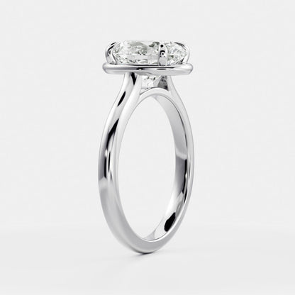 Marquise Cut Cluster Styled Lab Grown Diamond Engagement Ring