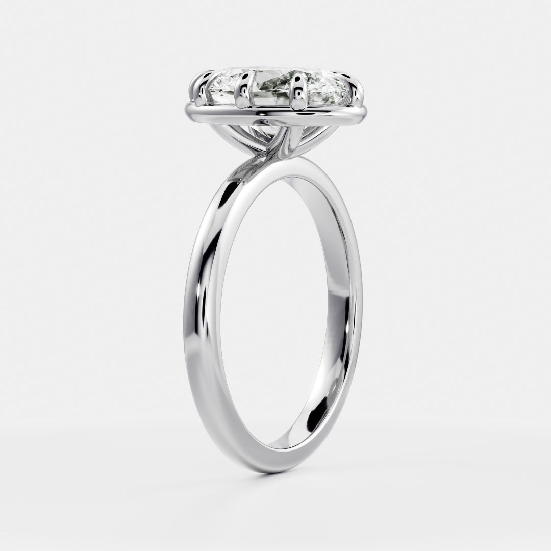 Marquise Cut Cluster Styled Lab Grown Diamond Engagement Ring