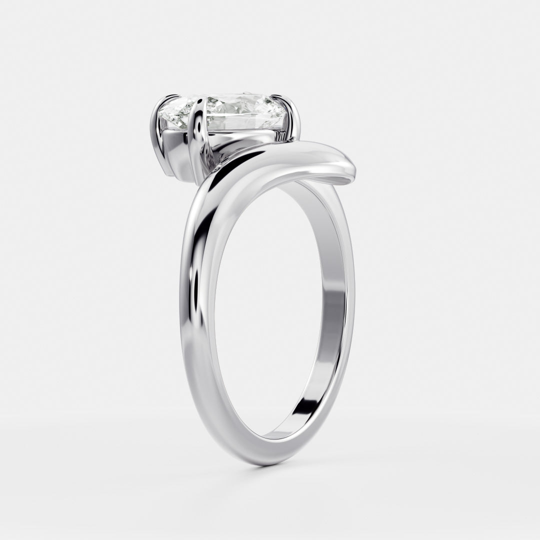 Marquise Cut Cluster Styled Lab Grown Diamond Engagement Ring