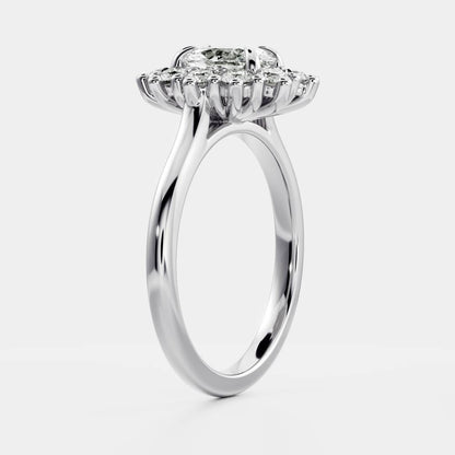 Marquise Cut Cluster Styled Lab Grown Diamond Engagement Ring