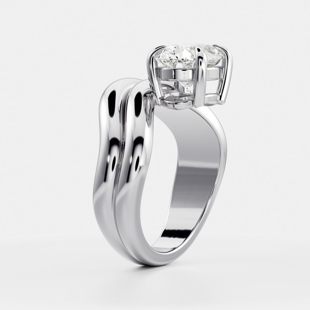 Marquise Cut Cluster Styled Lab Grown Diamond Engagement Ring