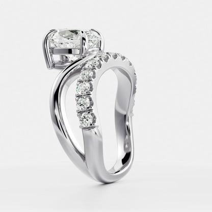 Marquise Cut Cluster Styled Lab Grown Diamond Engagement Ring