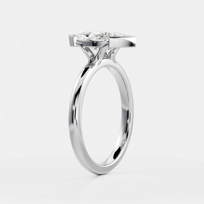 Marquise Cut Cluster Styled Lab Grown Diamond Engagement Ring