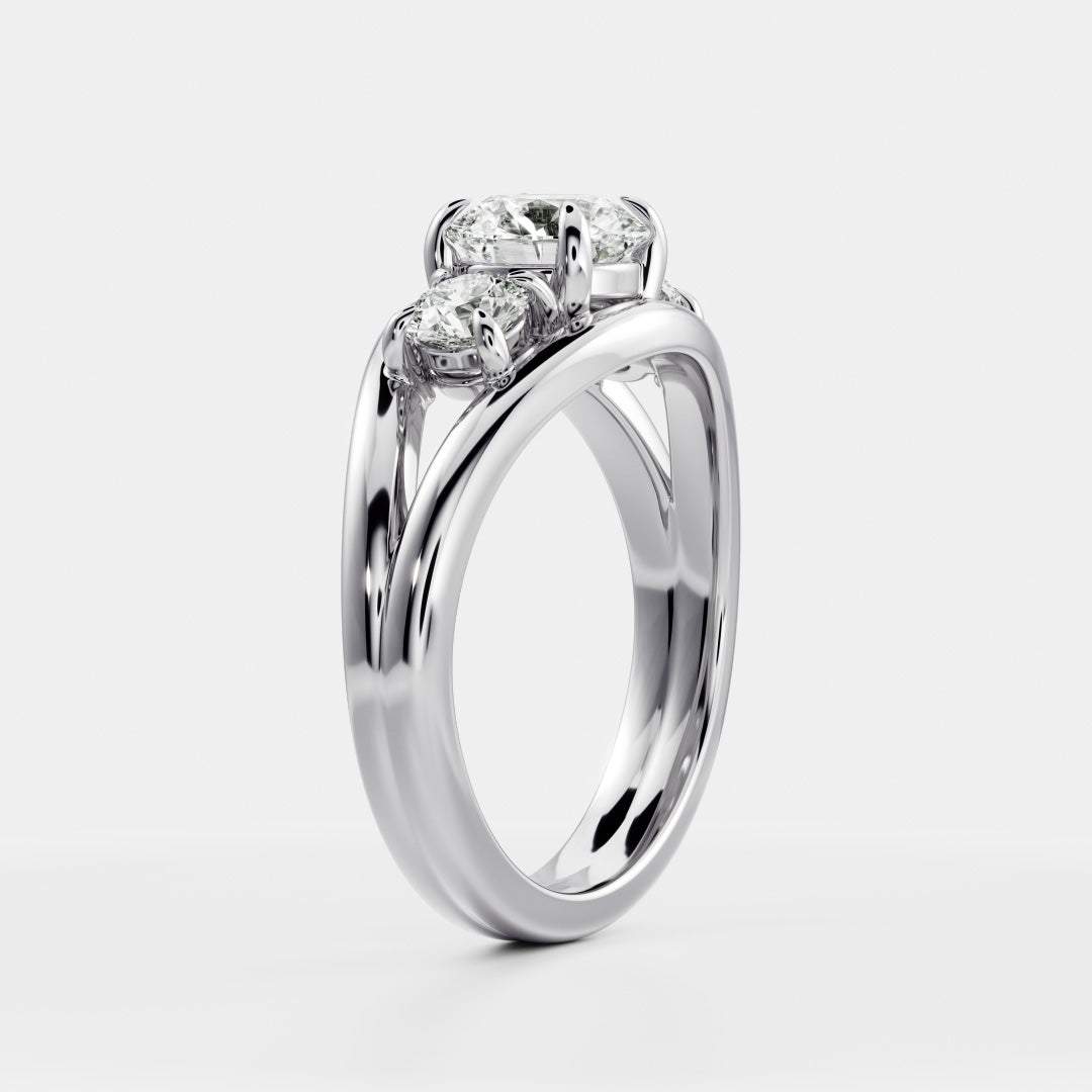 Marquise Cut Cluster Styled Lab Grown Diamond Engagement Ring