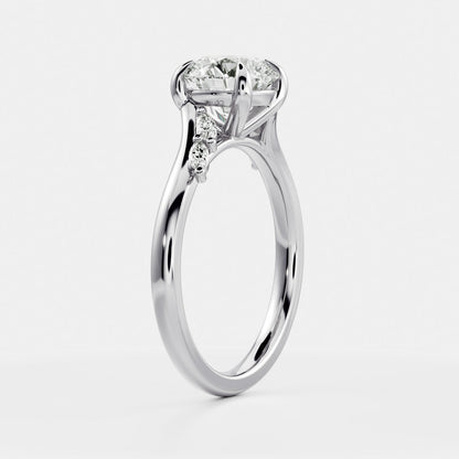 Marquise Cut Cluster Styled Lab Grown Diamond Engagement Ring