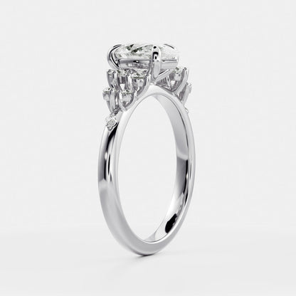 Marquise Cut Cluster Styled Lab Grown Diamond Engagement Ring