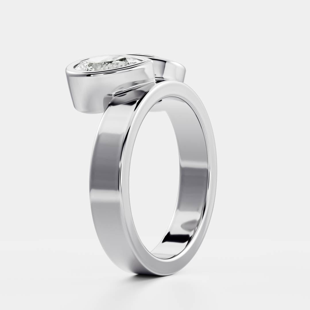 Marquise Cut Cluster Styled Lab Grown Diamond Engagement Ring