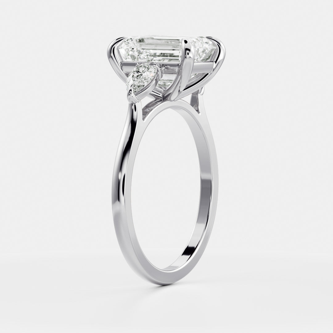 Marquise Cut Cluster Styled Lab Grown Diamond Engagement Ring