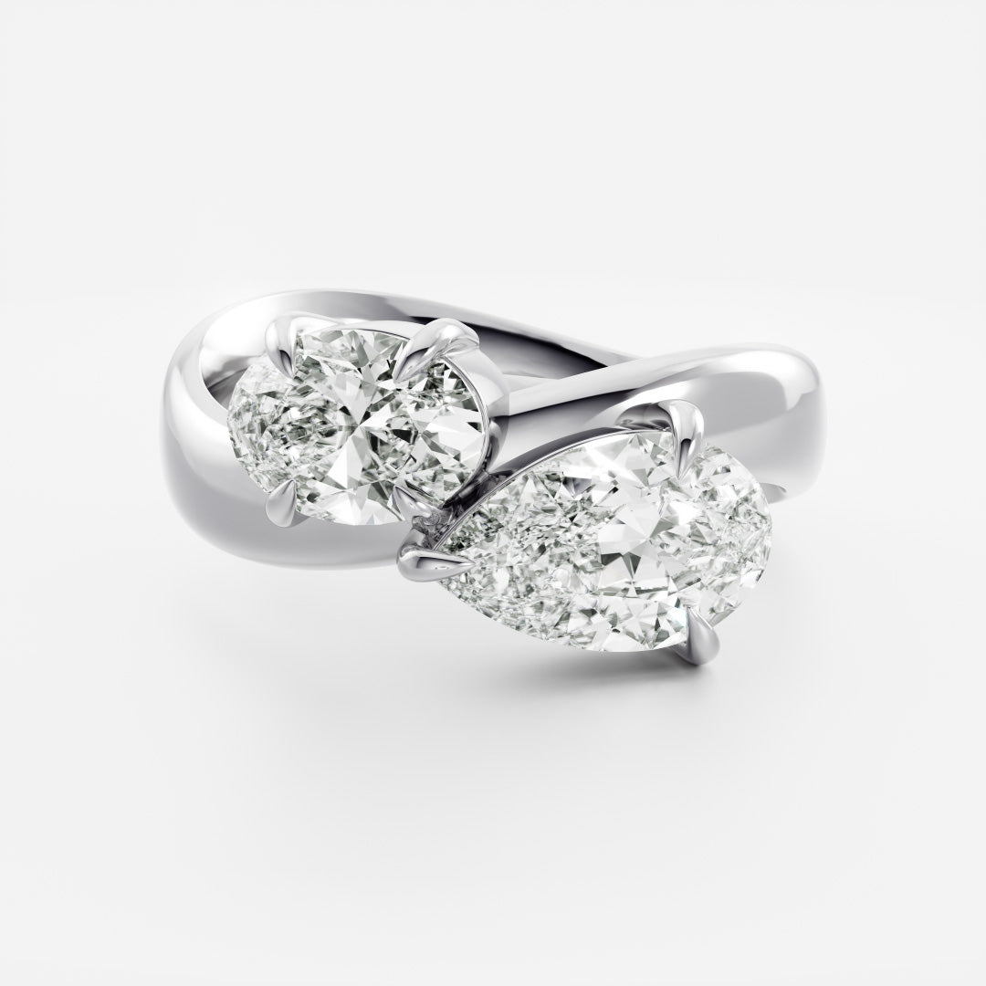 Marquise Cut Cluster Styled Lab Grown Diamond Engagement Ring