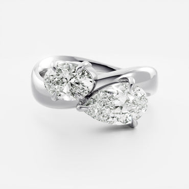 Marquise Cut Cluster Styled Lab Grown Diamond Engagement Ring