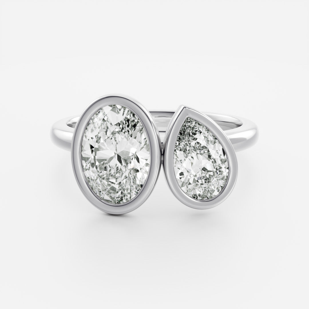 Marquise Cut Cluster Styled Lab Grown Diamond Engagement Ring