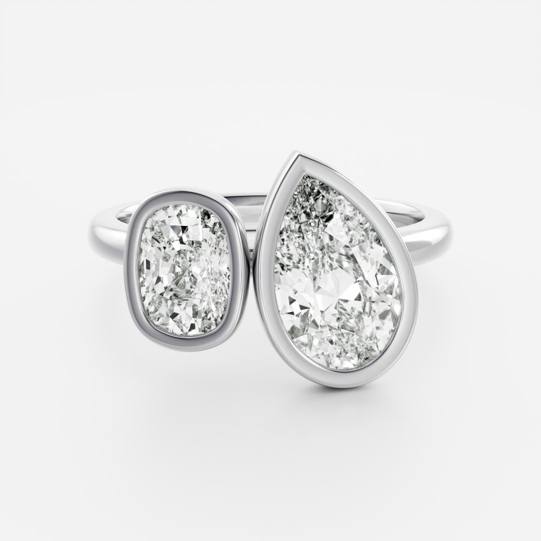 Marquise Cut Cluster Styled Lab Grown Diamond Engagement Ring