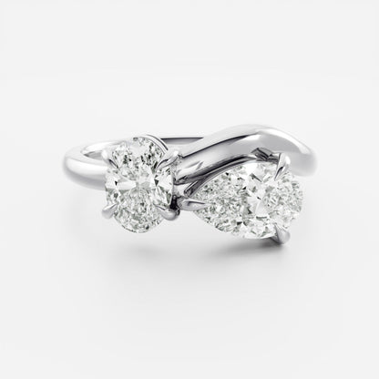 Marquise Cut Cluster Styled Lab Grown Diamond Engagement Ring