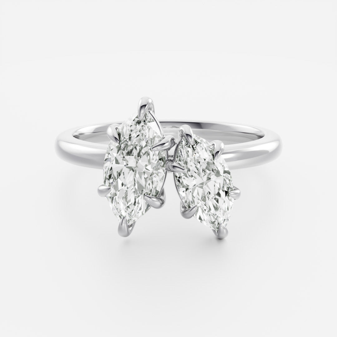 Marquise Cut Cluster Styled Lab Grown Diamond Engagement Ring