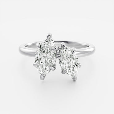 Marquise Cut Cluster Styled Lab Grown Diamond Engagement Ring