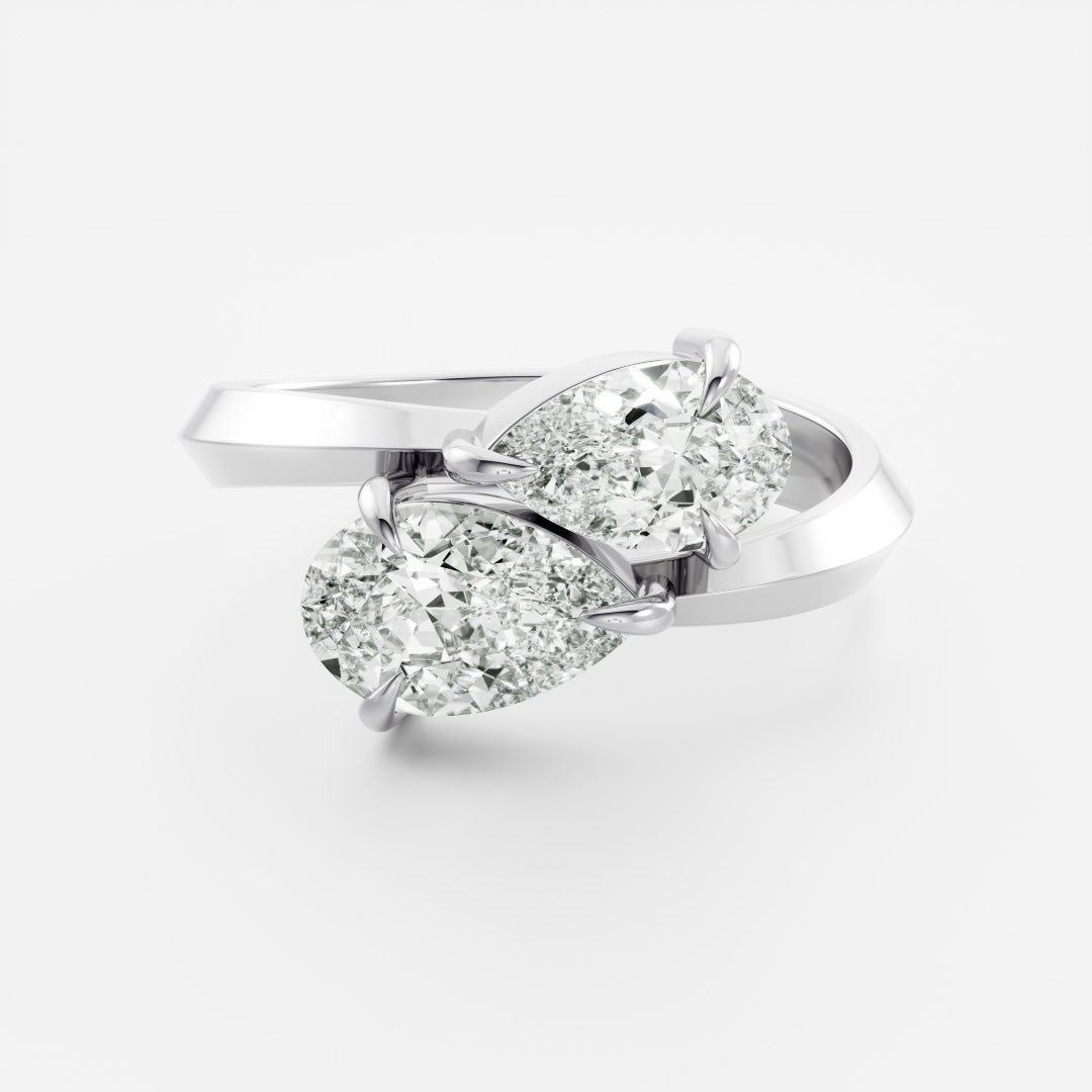 Marquise Cut Cluster Styled Lab Grown Diamond Engagement Ring