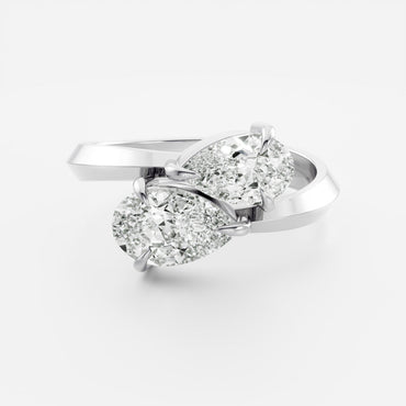 Marquise Cut Cluster Styled Lab Grown Diamond Engagement Ring