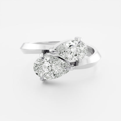 Marquise Cut Cluster Styled Lab Grown Diamond Engagement Ring