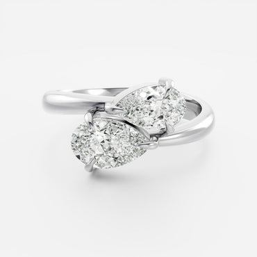 Marquise Cut Cluster Styled Lab Grown Diamond Engagement Ring