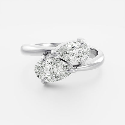 Marquise Cut Cluster Styled Lab Grown Diamond Engagement Ring