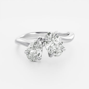 Marquise Cut Cluster Styled Lab Grown Diamond Engagement Ring