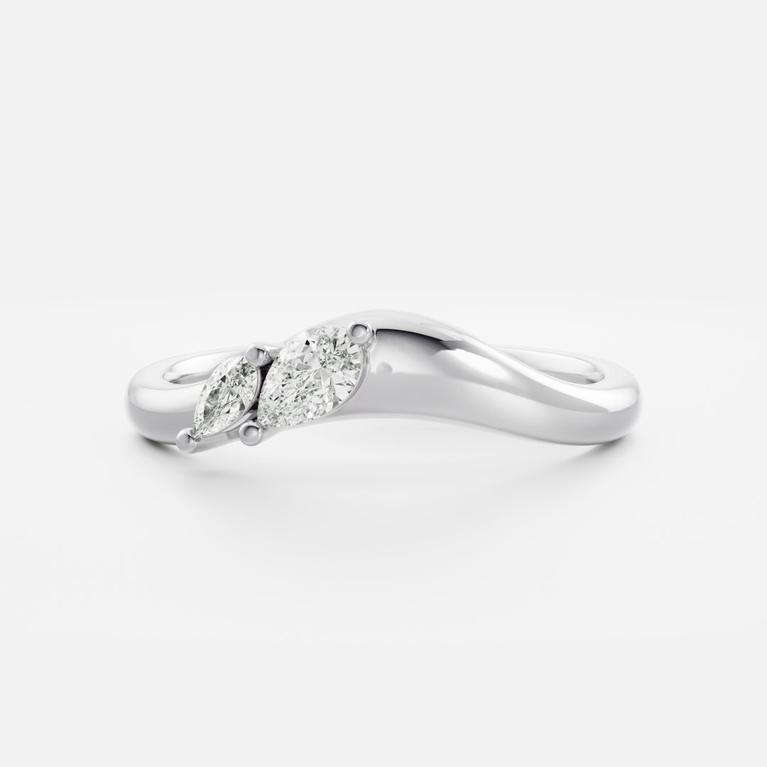 0.25 TCW Round Shaped Half Eternity Lab Grown Diamond Wedding Band
