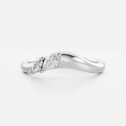 0.25 TCW Round Shaped Half Eternity Lab Grown Diamond Wedding Band