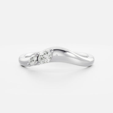 0.25 TCW Round Shaped Half Eternity Lab Grown Diamond Wedding Band