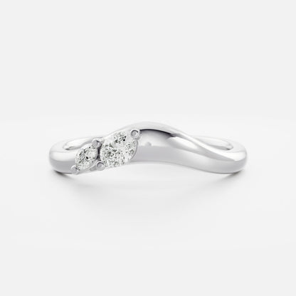0.25 TCW Round Shaped Half Eternity Lab Grown Diamond Wedding Band