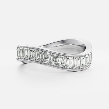 0.25 TCW Round Shaped Half Eternity Lab Grown Diamond Wedding Band
