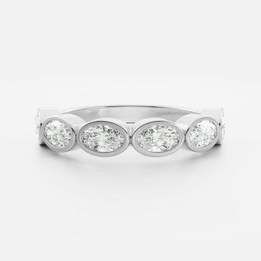 0.25 TCW Round Shaped Half Eternity Lab Grown Diamond Wedding Band