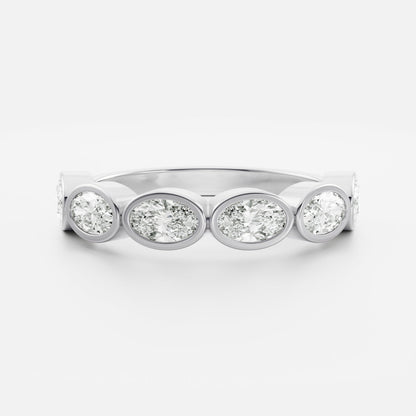 0.25 TCW Round Shaped Half Eternity Lab Grown Diamond Wedding Band
