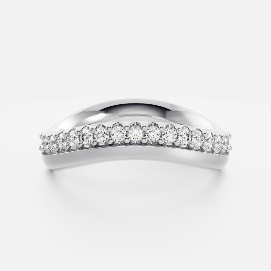 0.25 TCW Round Shaped Half Eternity Lab Grown Diamond Wedding Band