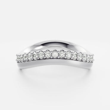 0.25 TCW Round Shaped Half Eternity Lab Grown Diamond Wedding Band