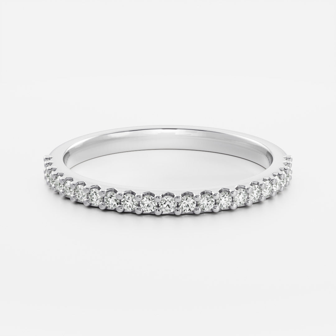 0.25 TCW Round Shaped Half Eternity Lab Grown Diamond Wedding Band