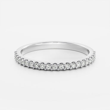 0.25 TCW Round Shaped Half Eternity Lab Grown Diamond Wedding Band