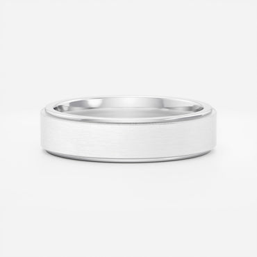 Flat Bevelled Edge Brushed Men's Gold Wedding Band