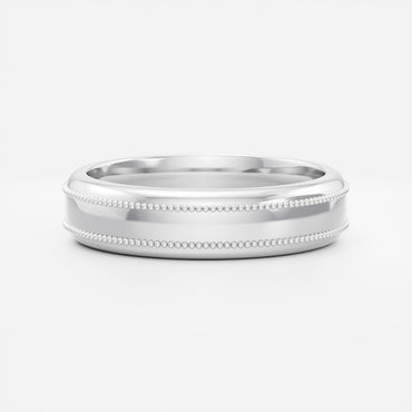 Brushed Milgrain-Detail Men's Gold Wedding Band
