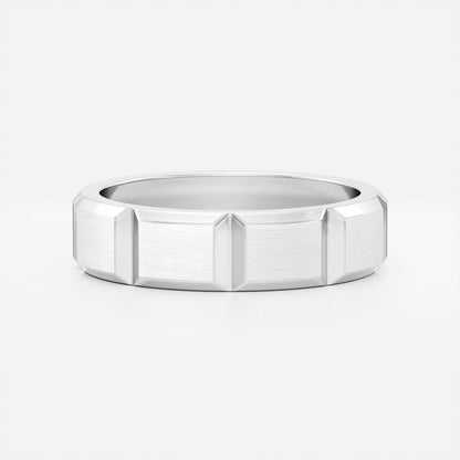Brushed Modular Men's Gold Wedding Band