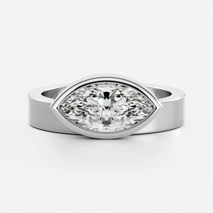 Marquise Cut Cluster Styled Lab Grown Diamond Engagement Ring
