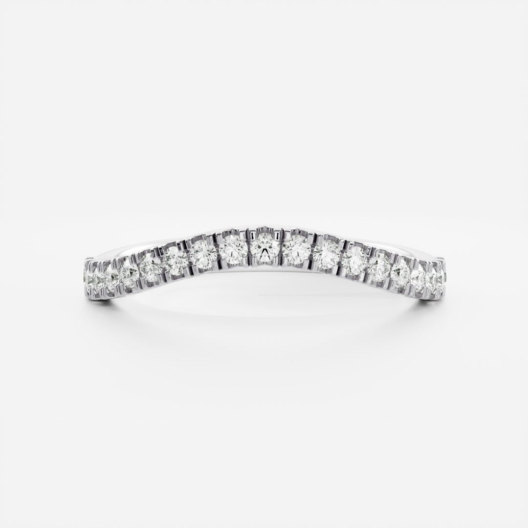 0.25 TCW Round Shaped Half Eternity Lab Grown Diamond Wedding Band