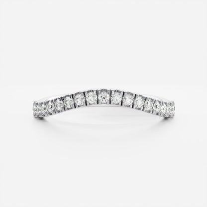 0.25 TCW Round Shaped Half Eternity Lab Grown Diamond Wedding Band