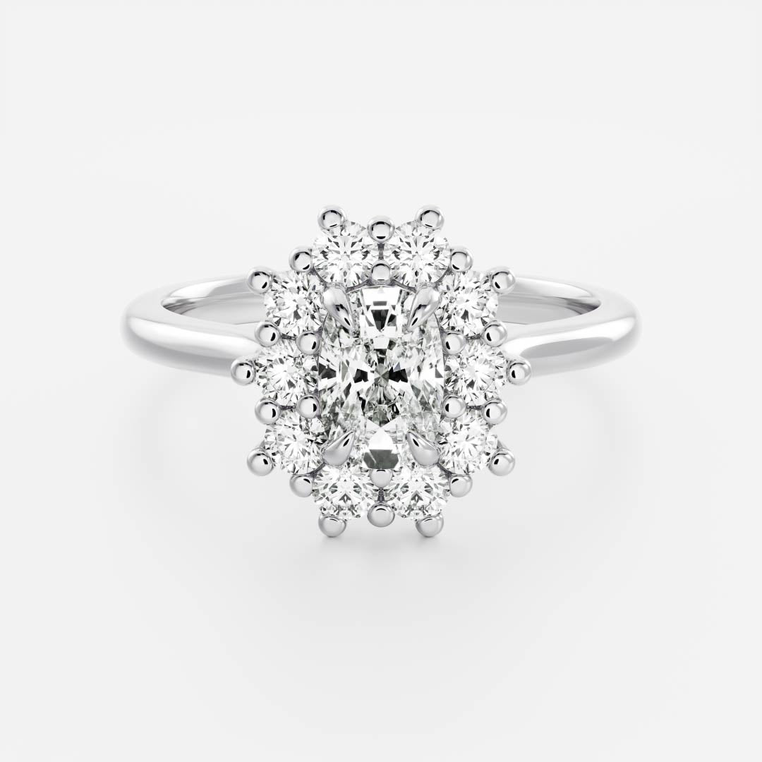 Marquise Cut Cluster Styled Lab Grown Diamond Engagement Ring