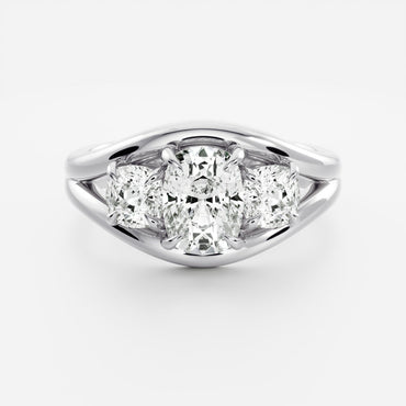 Marquise Cut Cluster Styled Lab Grown Diamond Engagement Ring