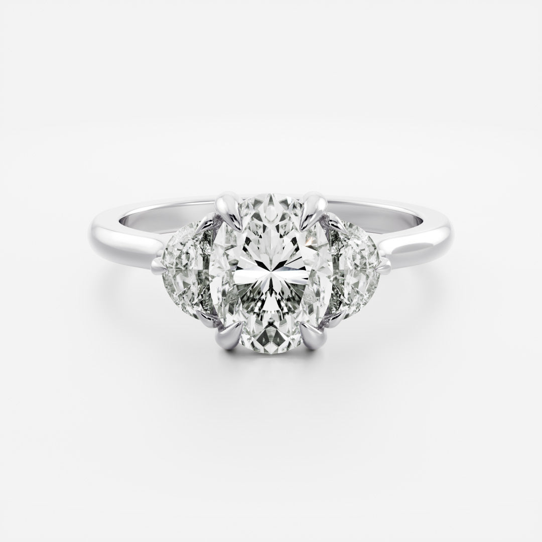 Marquise Cut Cluster Styled Lab Grown Diamond Engagement Ring