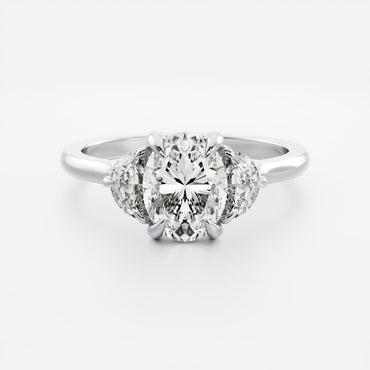 Marquise Cut Cluster Styled Lab Grown Diamond Engagement Ring