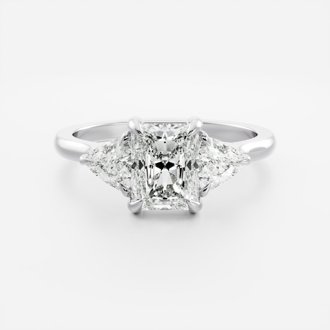 Marquise Cut Cluster Styled Lab Grown Diamond Engagement Ring